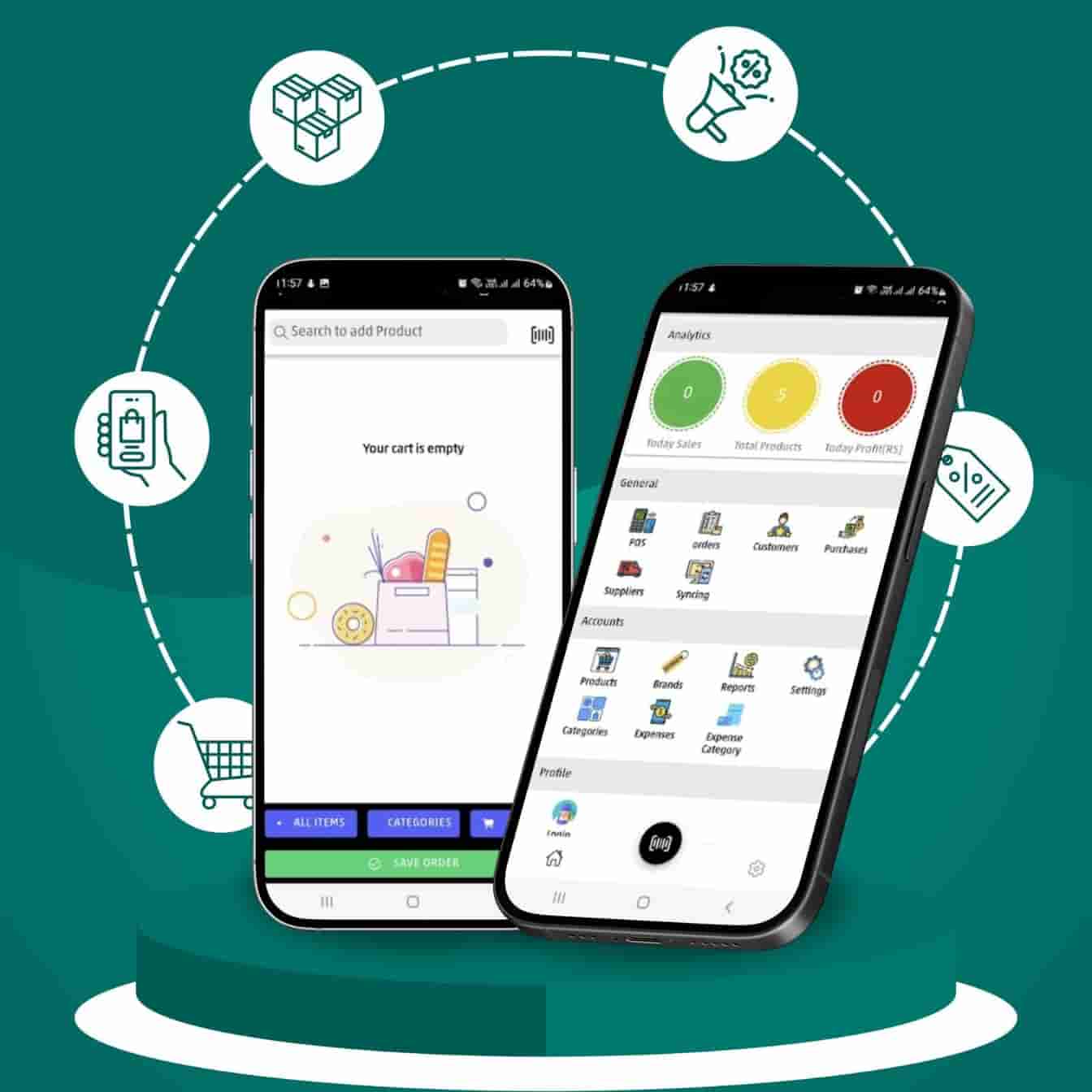 CPOS mobile POS dashboard with real-time sales, inventory management, and business insights.